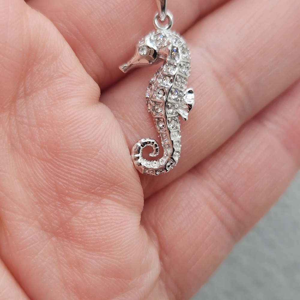 Dainty 925 Sterling Silver Necklace Seahorse Pendant Mermaidcore Coastal